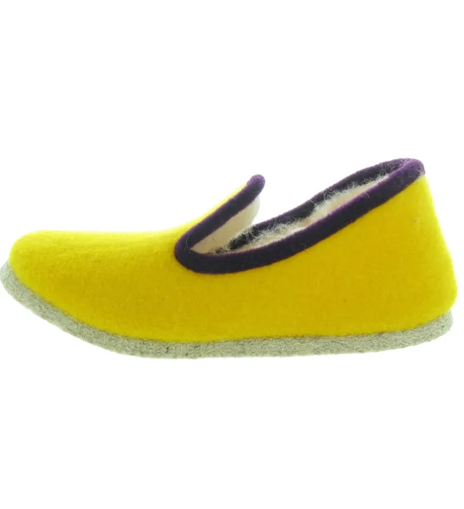 chaussons et pantoufles - Charentaise - femme - Textile - Jaune - Rondinaud