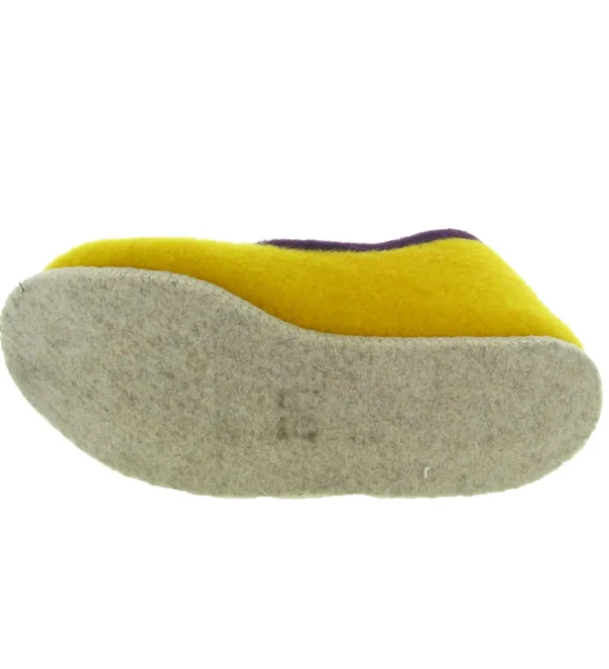 chaussons et pantoufles - Charentaise - femme - Textile - Jaune - Rondinaud