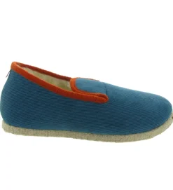 chaussons et pantoufles - Charentaises - homme - Synthétique - Bleu - Chausse mouton