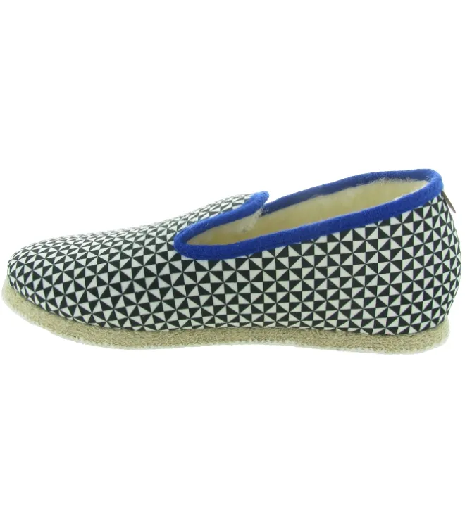 chaussons et pantoufles - Charentaises - homme - Synthétique - Bleu - Chausse mouton