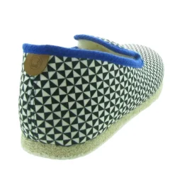 chaussons et pantoufles - Charentaises - homme - Synthétique - Bleu - Chausse mouton