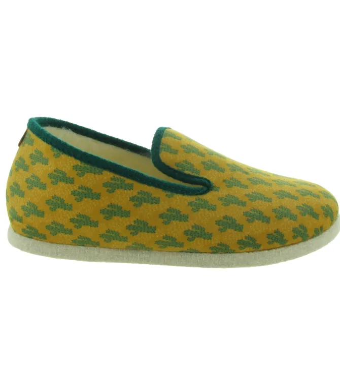 chaussons et pantoufles - Charentaises - homme - Synthétique - Jaune - Chausse mouton