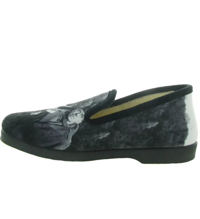 chaussons et pantoufles - Charentaises - homme - Toile - Noir - La maison de l espadrille
