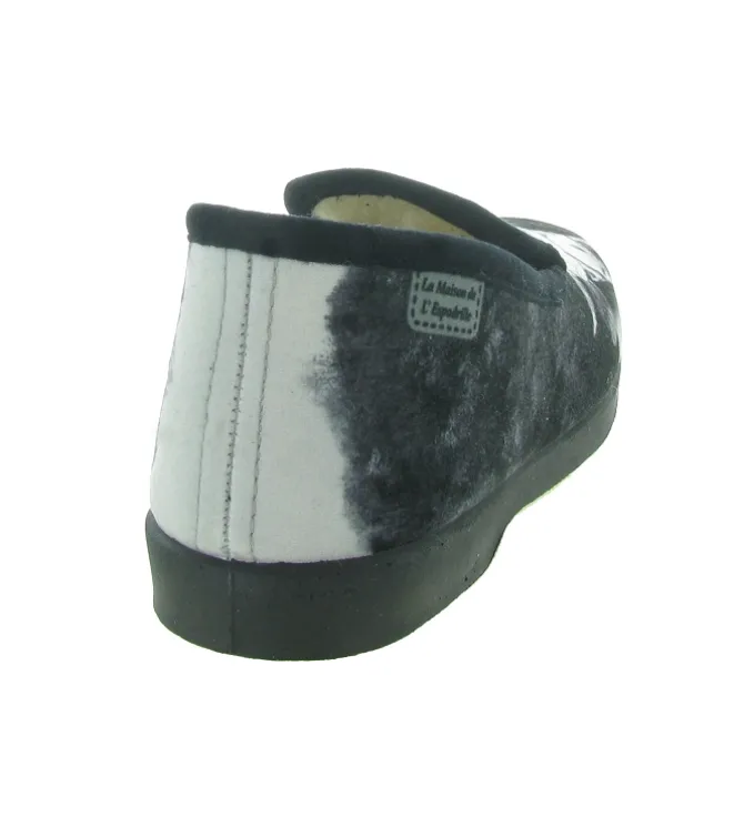 chaussons et pantoufles - Charentaises - homme - Toile - Noir - La maison de l espadrille