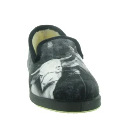 chaussons et pantoufles - Charentaises - homme - Toile - Noir - La maison de l espadrille