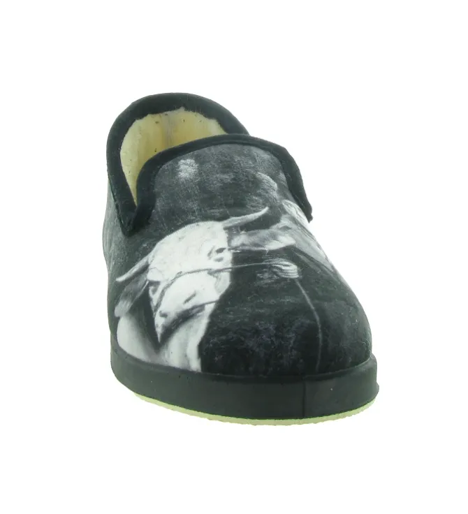 chaussons et pantoufles - Charentaises - homme - Toile - Noir - La maison de l espadrille