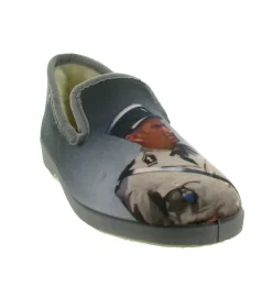 chaussons et pantoufles - Charentaises - homme - Toile - Gris - La maison de l espadrille