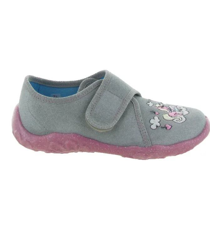 chaussons et pantoufles - - junior fille - Toile - Gris - Superfit