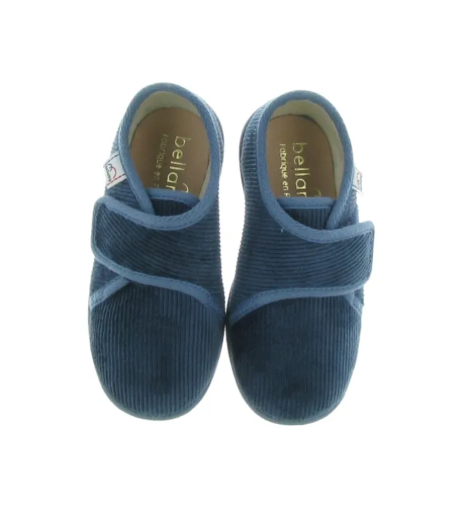 chaussons et pantoufles - - junior garcon - Cuir - Bleu - Bellamy