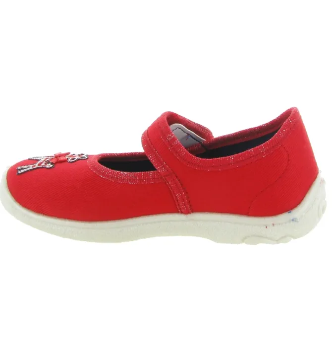 chaussons et pantoufles - - junior fille - Toile - Rouge - Superfit