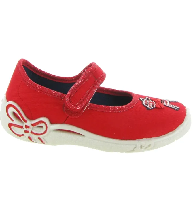 chaussons et pantoufles - - junior fille - Toile - Rouge - Superfit