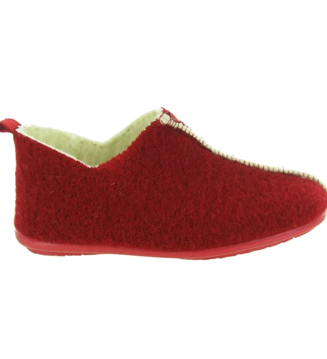 chaussons et pantoufles - Montant - femme - Feutrine - Rouge - Maison armando