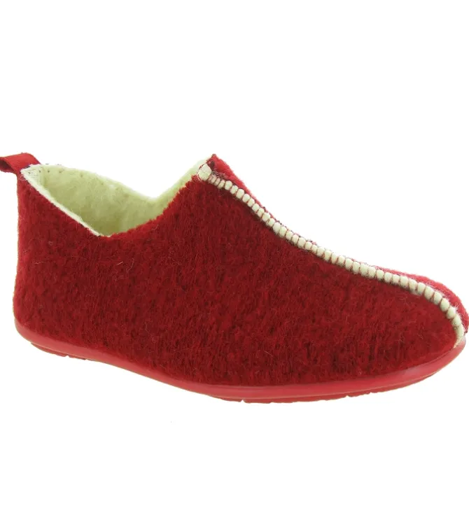 chaussons et pantoufles - Montant - femme - Feutrine - Rouge - Maison armando