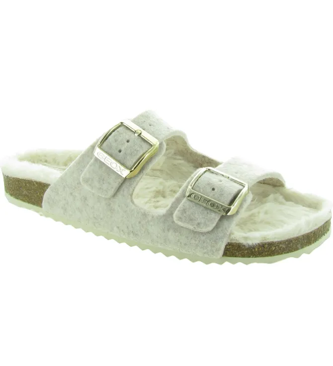chaussons et pantoufles - Mules Sabots - femme - Synthétique - Beige - Geox