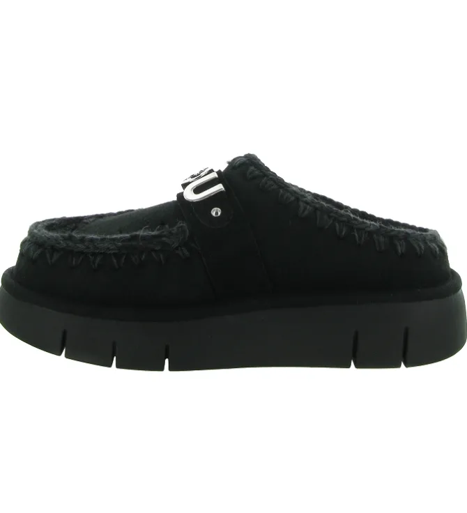 chaussons et pantoufles - Mules Sabots - femme - Nubuck - Noir - Mou