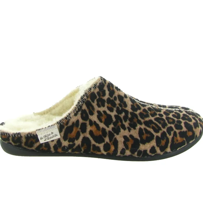 chaussons et pantoufles - Mules Sabots - femme - Synthétique - Léopard - La maison de l espadrille