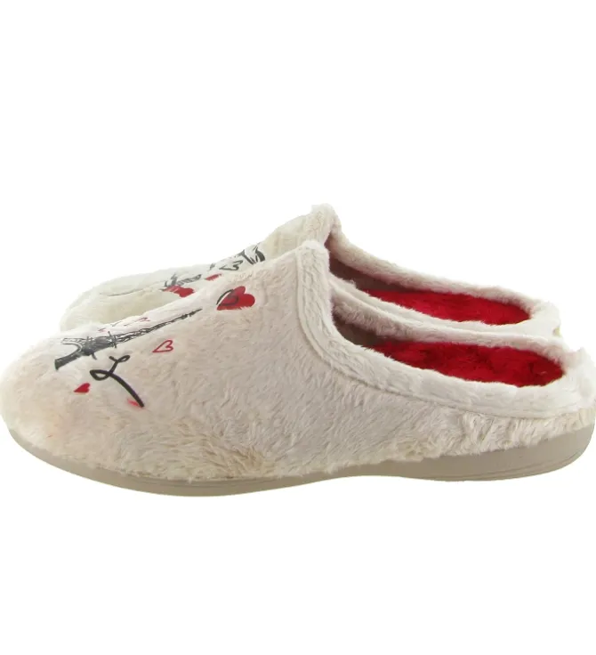 chaussons et pantoufles - Mules Sabots - femme - Synthétique - Crème - La maison de l espadrille