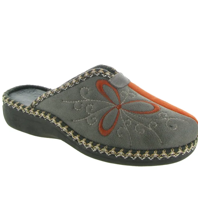 chaussons et pantoufles - Mules Sabots - femme - Toile - Orange - La maison de l espadrille