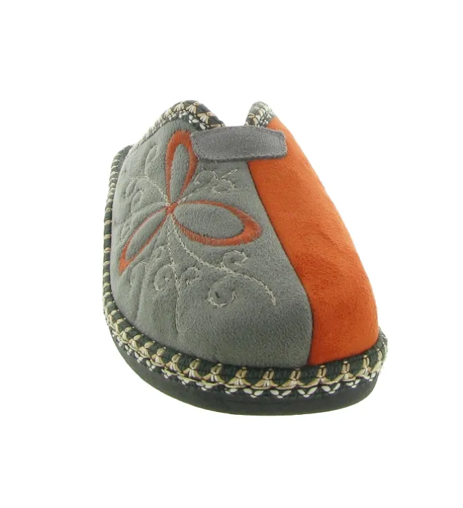 chaussons et pantoufles - Mules Sabots - femme - Toile - Orange - La maison de l espadrille