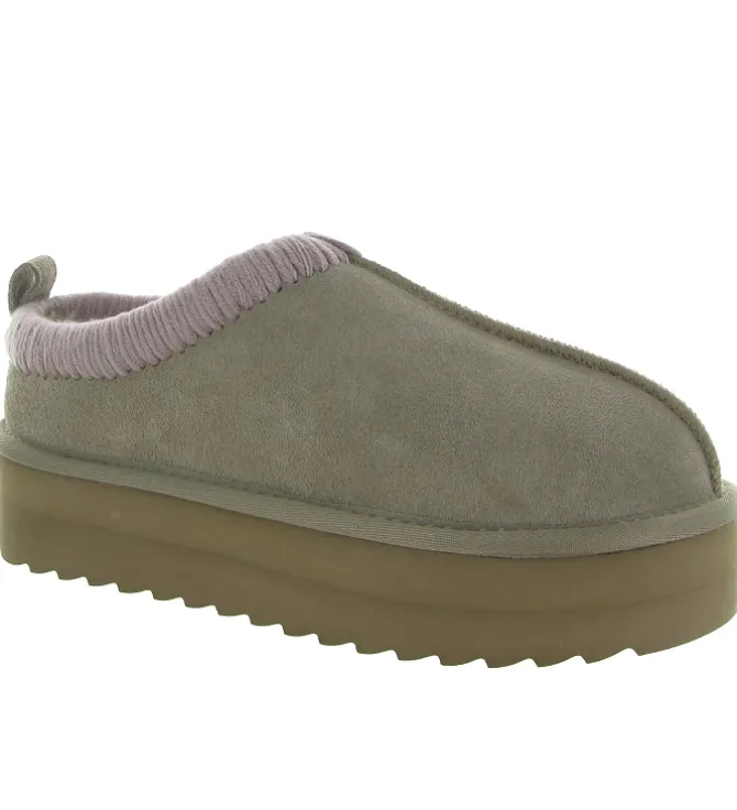 chaussons et pantoufles - Mules Sabots - femme - Nubuck - Taupe - Colors of california