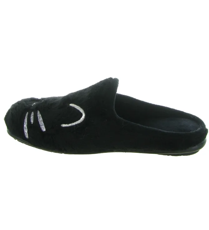 chaussons et pantoufles - Mules Sabots - femme - Toile - Noir - La maison de l espadrille
