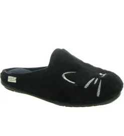 chaussons et pantoufles - Mules Sabots - femme - Toile - Noir - La maison de l espadrille