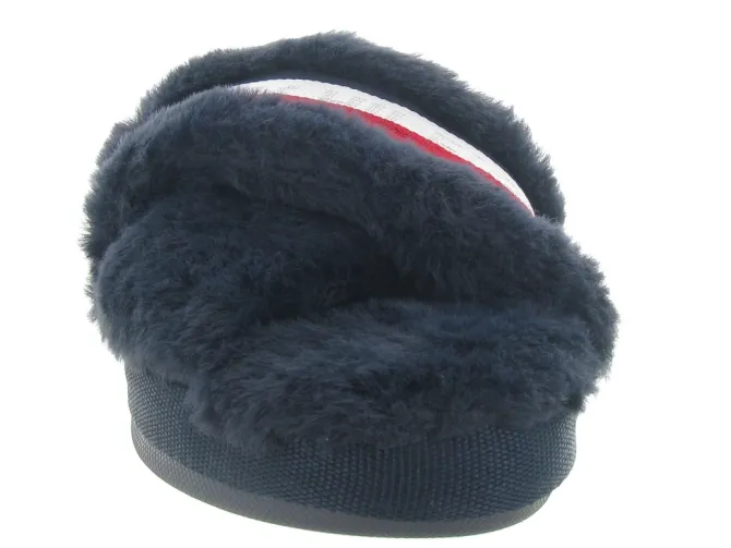chaussons et pantoufles - Mules Sabots - femme - Nubuck - Bleu - Tommy hilfiger