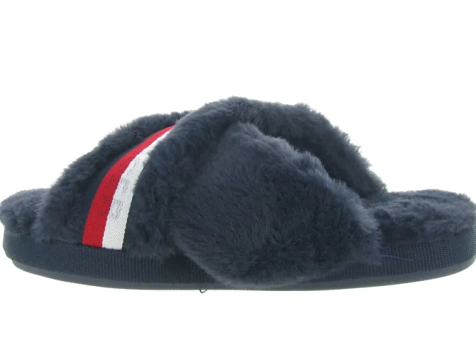 chaussons et pantoufles - Mules Sabots - femme - Nubuck - Bleu - Tommy hilfiger