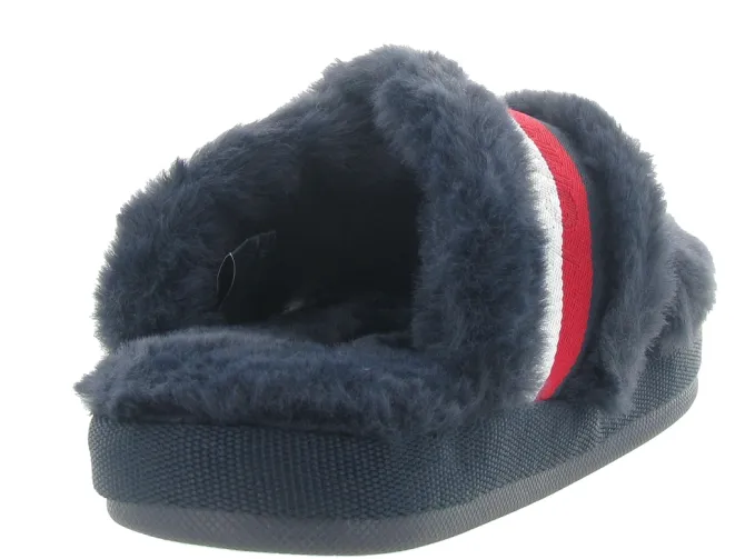 chaussons et pantoufles - Mules Sabots - femme - Nubuck - Bleu - Tommy hilfiger