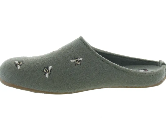 chaussons et pantoufles - Mules Sabots - femme - Feutrine - Vert - Haflinger