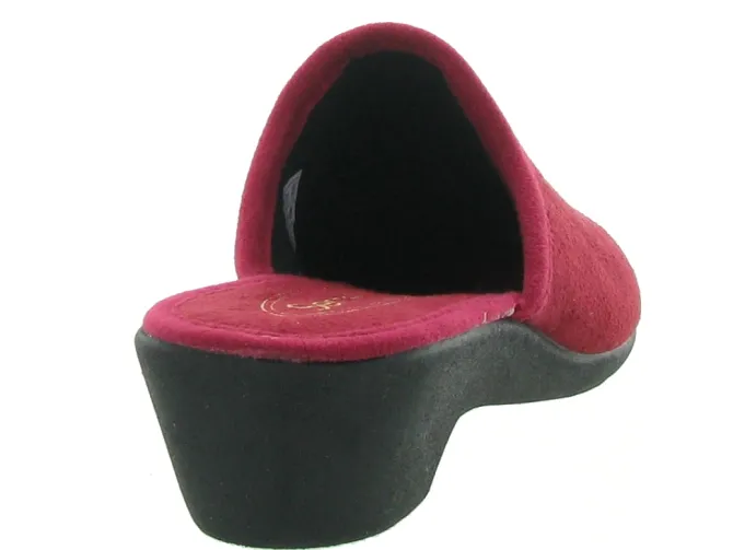 chaussons et pantoufles - Mules Sabots - femme - Toile - Rouge - Semelflex