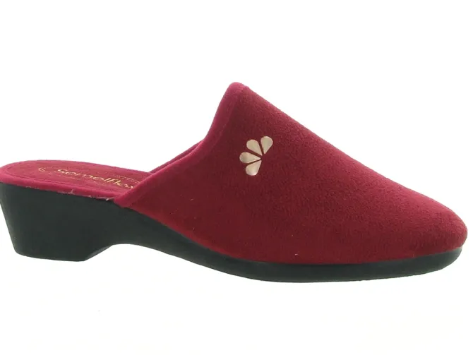 chaussons et pantoufles - Mules Sabots - femme - Toile - Rouge - Semelflex
