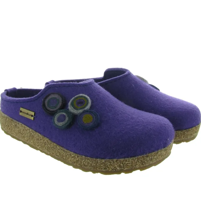 chaussons et pantoufles - Mules Sabots - femme - Feutrine - Violet - Haflinger