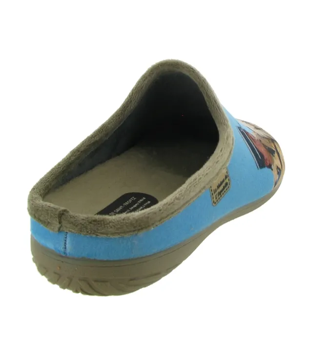 chaussons et pantoufles - Mules Sabots - homme - Toile - Bleu - La maison de l espadrille