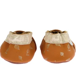 chaussons et pantoufles - Semelle souple - bebe fille - Cuir - Marron - Robeez