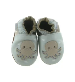 chaussons et pantoufles - Semelle souple - bebe garcon - Cuir - Bleu - Robeez