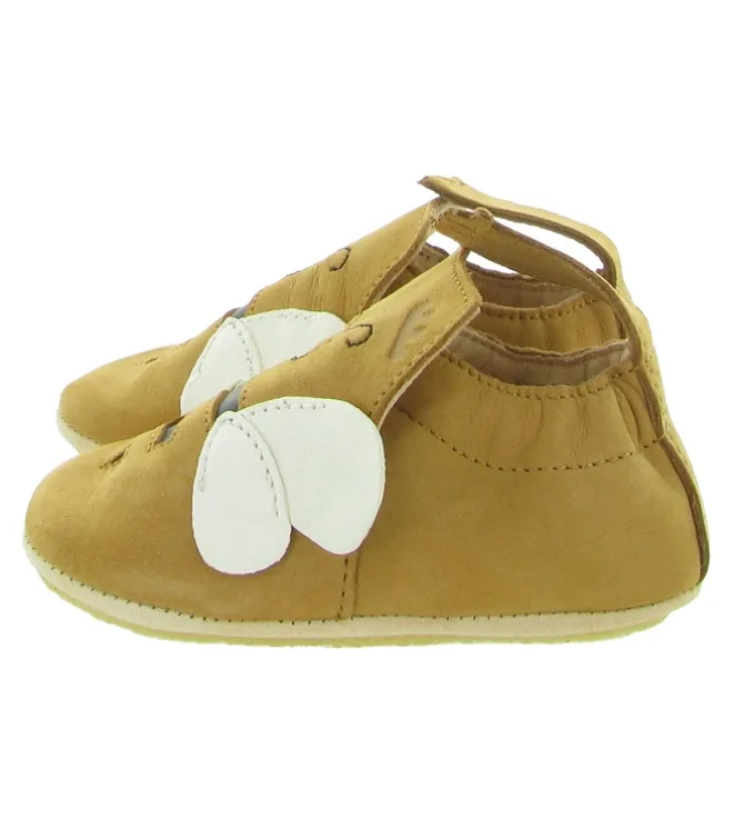 chaussons et pantoufles - Semelle souple - bebe fille - Cuir - Vert amande - Easy peasy
