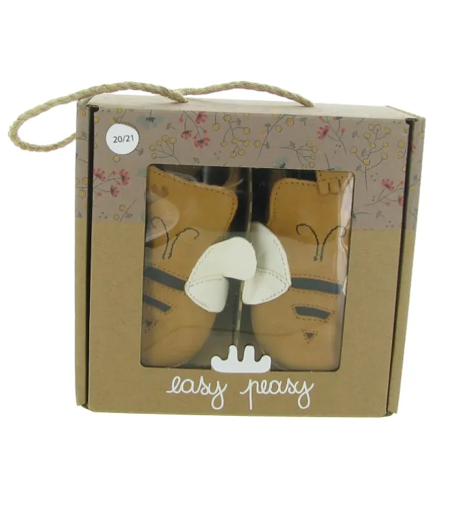 chaussons et pantoufles - Semelle souple - bebe fille - Cuir - Vert amande - Easy peasy