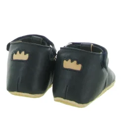chaussons et pantoufles - Semelle souple - bebe fille - Cuir - Bleu Marine - Easy peasy
