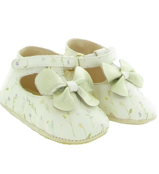 chaussons et pantoufles - Semelle souple - bebe fille - Cuir - Or - Easy peasy