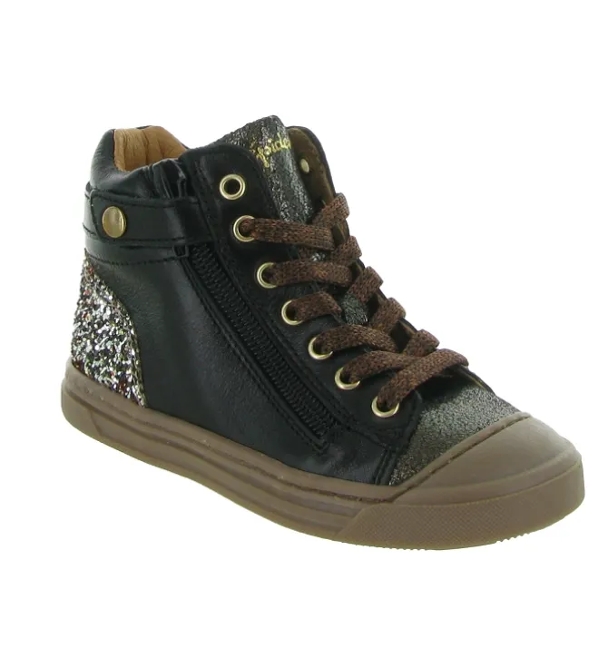 chaussures a lacets - Chaussures à lacets - junior fille - Cuir - Noir - Babybotte