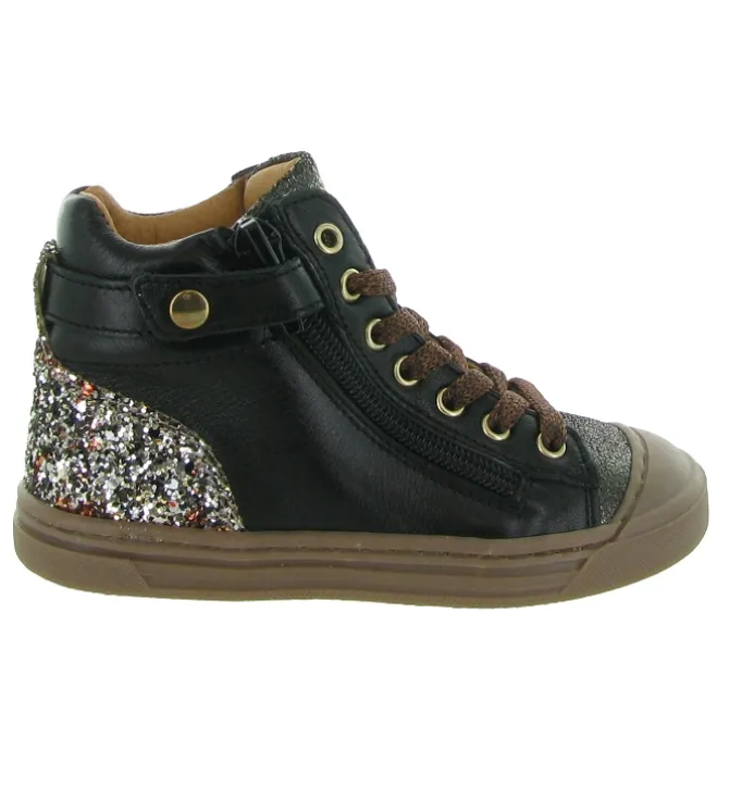 chaussures a lacets - Chaussures à lacets - junior fille - Cuir - Noir - Babybotte