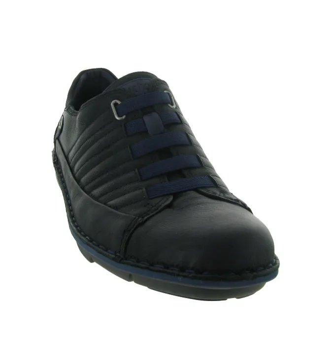 chaussures a lacets - Confort et décontracté - homme - Cuir - Noir - Fluchos
