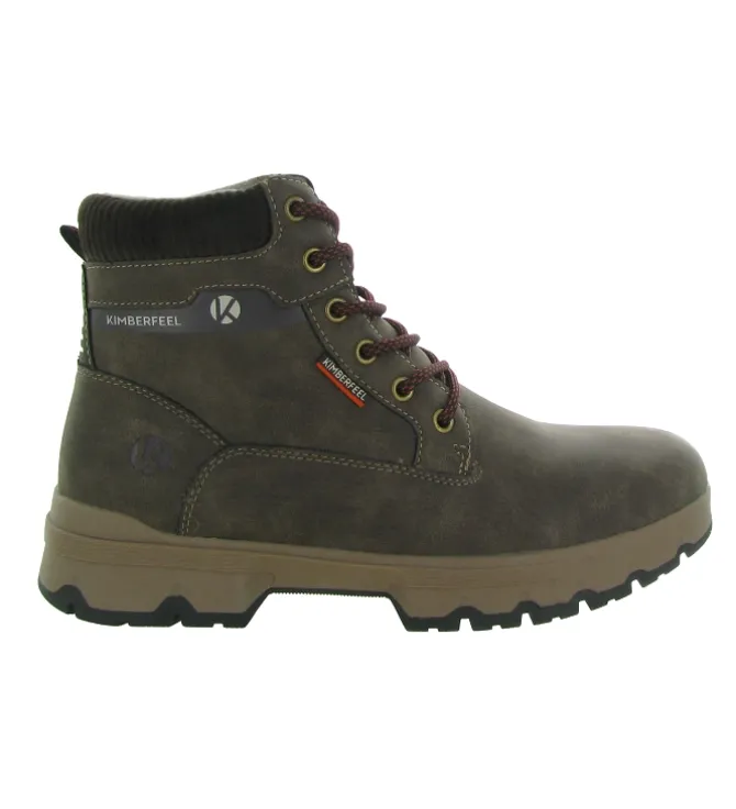 chaussures a lacets - Confort et décontracté - homme - Synthétique - Marron - Kimberfeel