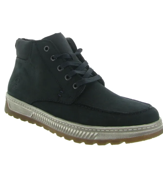 chaussures a lacets - Confort et décontracté - homme - Cuir - Bleu Marine - Rieker