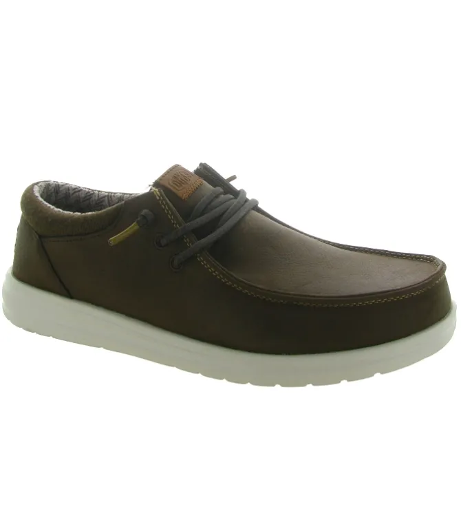 chaussures a lacets - Confort et décontracté - homme - Nubuck - Marron - Hey dude