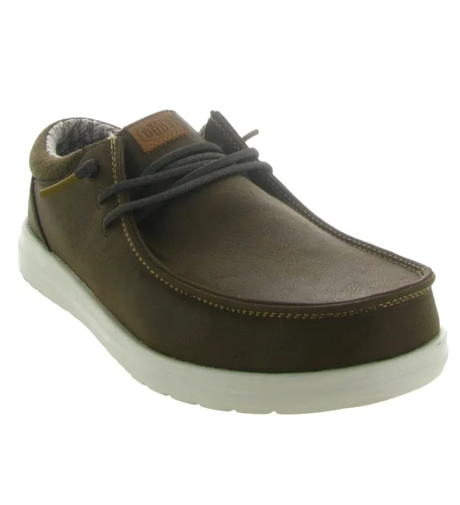 chaussures a lacets - Confort et décontracté - homme - Nubuck - Marron - Hey dude