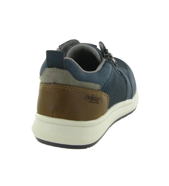 chaussures a lacets - Confort et décontracté - homme - Synthétique - Bleu - Rieker