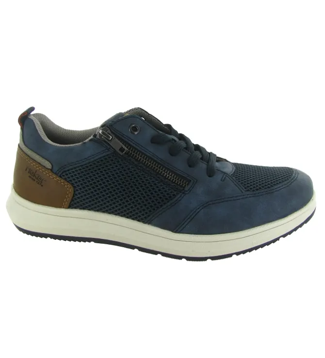 chaussures a lacets - Confort et décontracté - homme - Synthétique - Bleu - Rieker