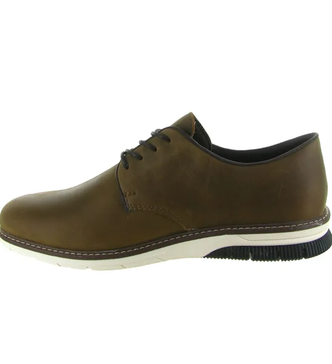 chaussures a lacets - Confort et décontracté - homme - Cuir - Marron - Rieker